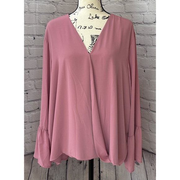 NEW IMAN Global Chic Women’s Crossover Bell-Sleeve Blouse (Size 3X) - Picture 1 of 9